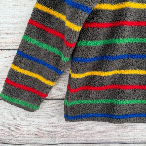 Hanna Andersson‎ Striped Fuzzy Fleece 1/4 Zip Jacket Youth Size 140/US 10 Gray - Picture 7 of 13